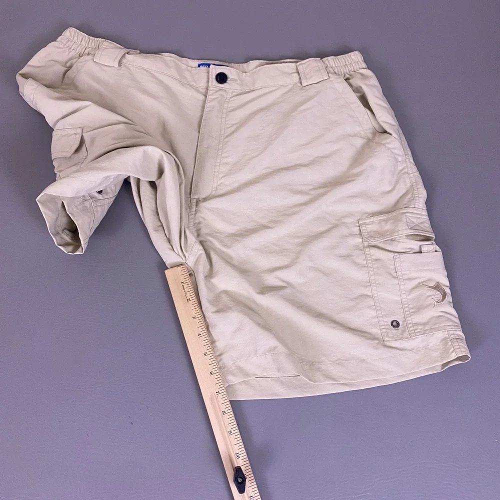 Reel Legends Cargo Shorts Performance Fishing Men's 2XL Tan Nylon Quick Dry NWOT